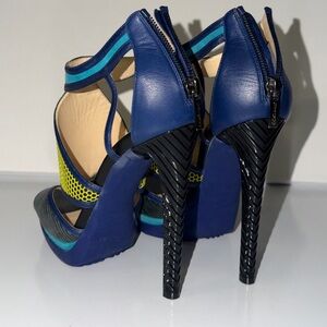 Jimmy Choo Vibrant Blue and Yellow Heels